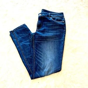 WHBM Skinny Mid-Rise Distressed Jean